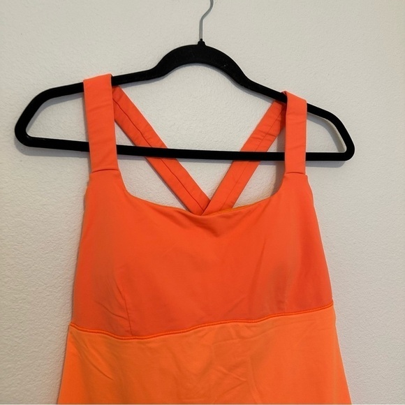 Lululemon Track And Train Tank Top Side Slits Pizzaz Orange Size 8 Medium Women - Picture 4 of 11